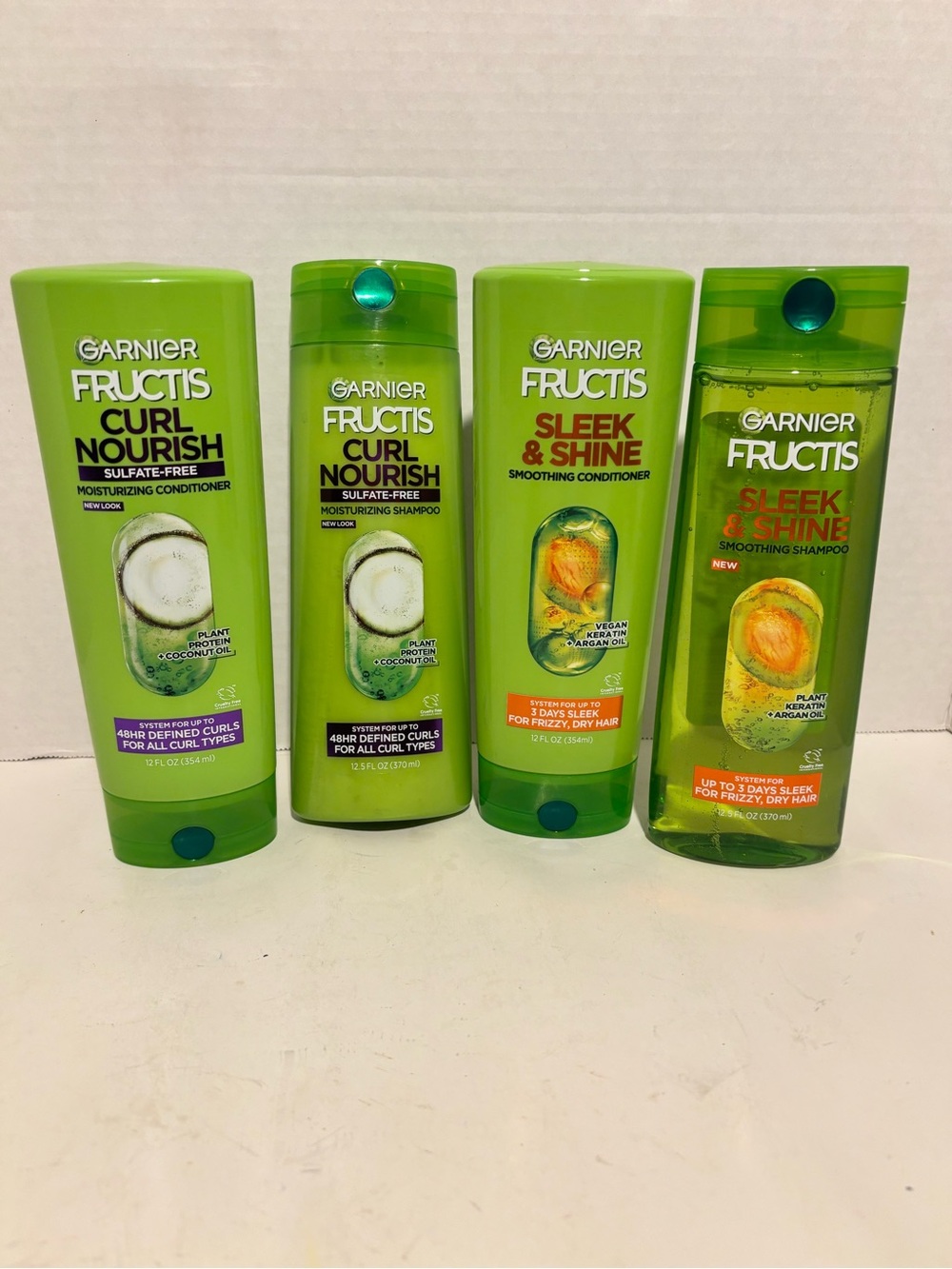 Garnier Fructis Green Bottle Hair Shampoo & Conditioner Bundle of 4